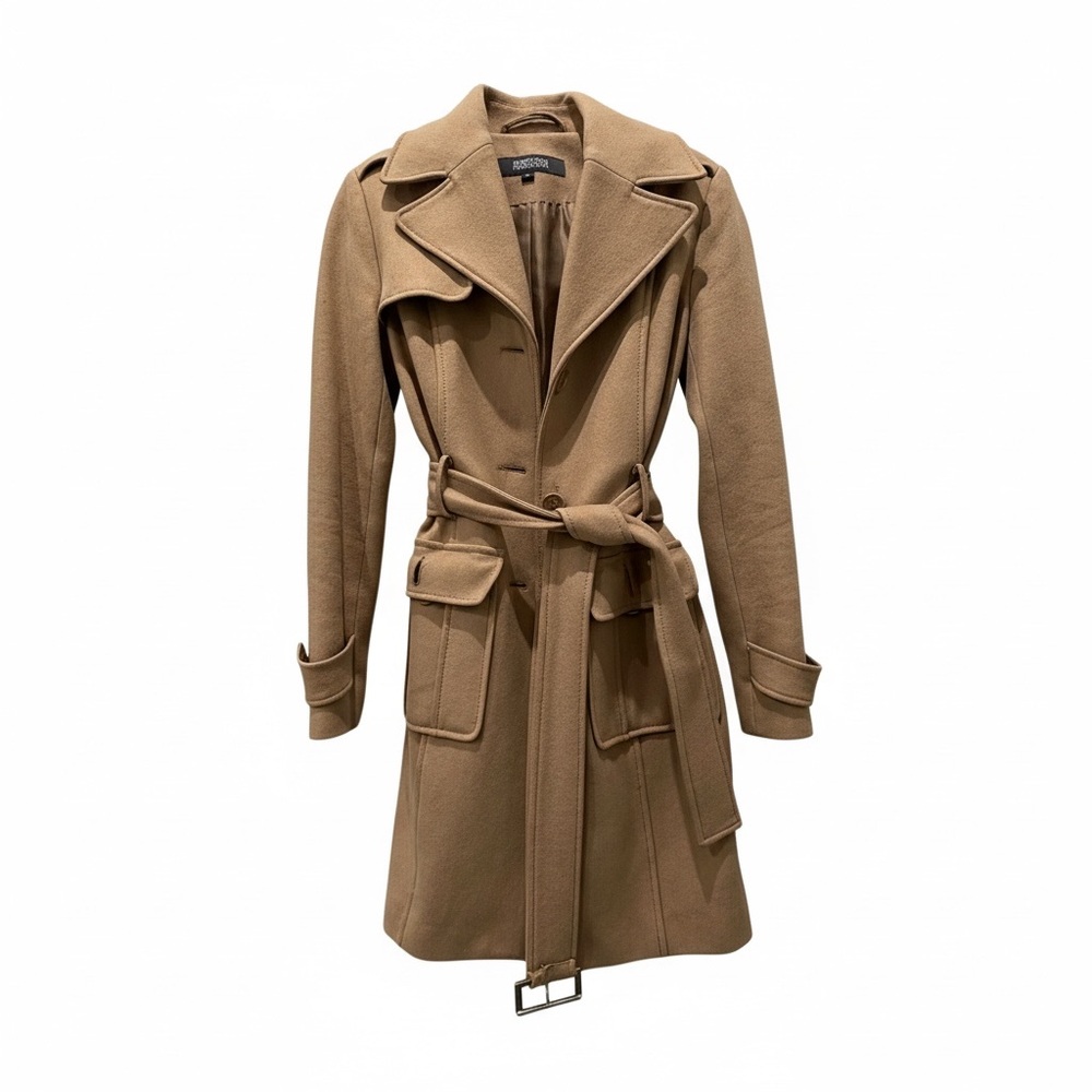 Classic Women's Camel Trench Coat with Belt